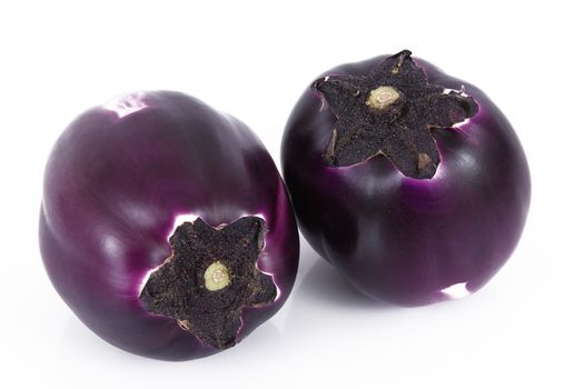 a fresh eggplant on white background