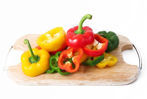 fresh hot cut pepper on white background