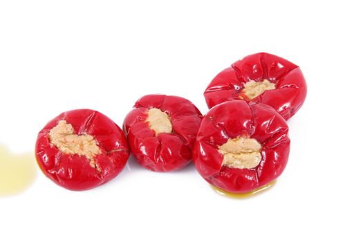 Red peppers stuffed with tuna