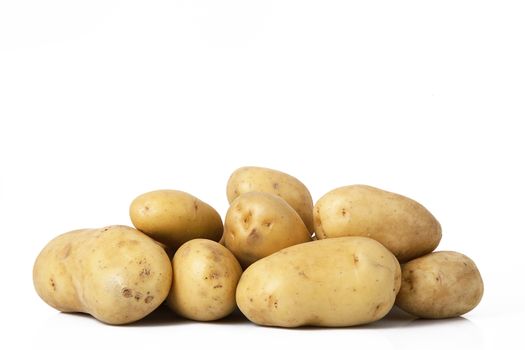 a fresh potatoes on white background