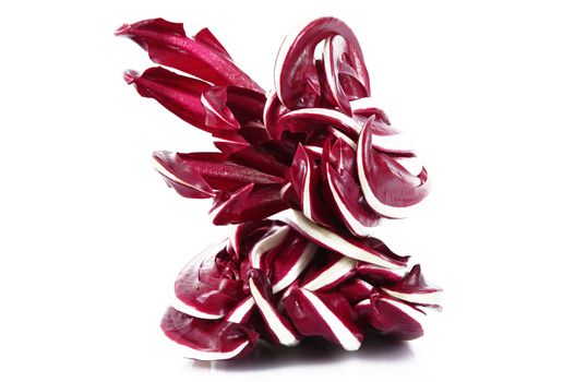 a fresh radicchio salad on white background