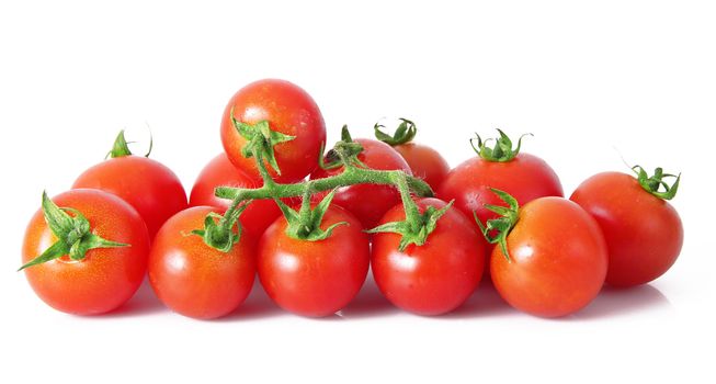 fresh tomatoes on white background