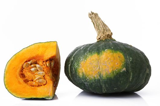 a fresh pumpkin on white background
