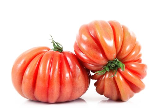 fresh tomatoes on white background