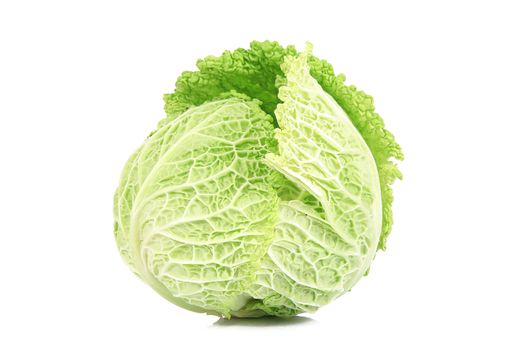 a fresh cabbage on white background