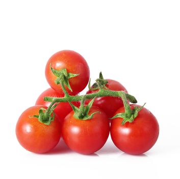 fresh tomatoes on white background