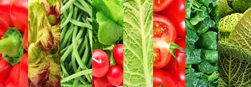 a background of fresh vegetables