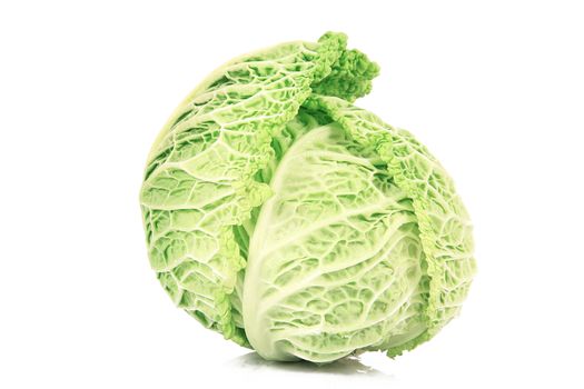 a fresh cabbage on white background