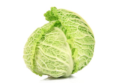 a fresh cabbage on white background