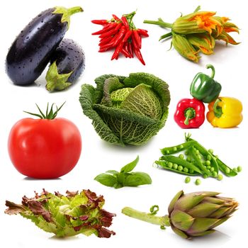 a background of fresh vegetables