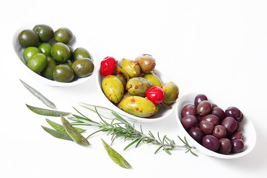 isolated olives on white background