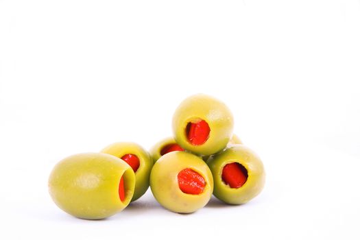 isolated olives on white background
