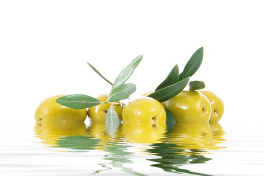 isolated olives on white background
