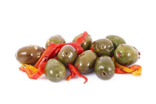 isolated olives on white background