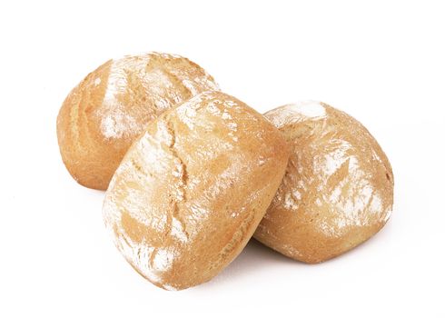 fresh bread on white background