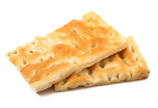 fresh flatbread on white background