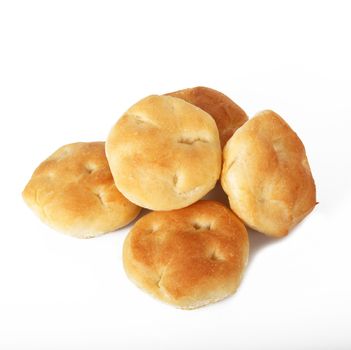 fresh flatbread on white background