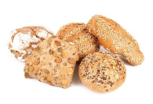 fresh bread on white background