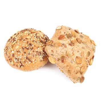 fresh bread on white background