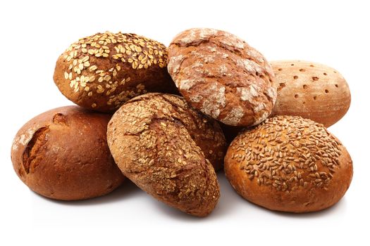 fresh bread on white background