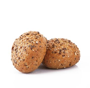 fresh bread on white background