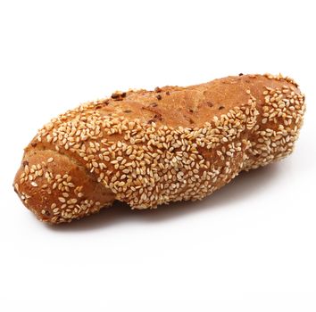 fresh bread on white background