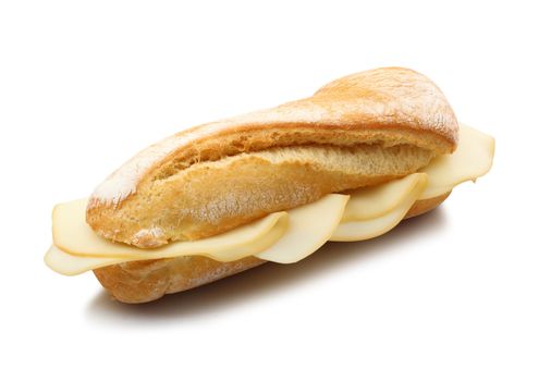 sandwich with cheese on white background