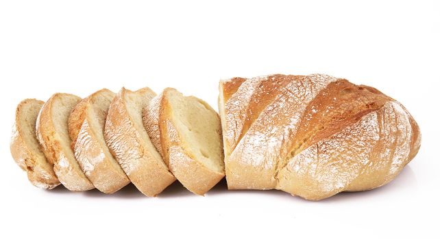 fresh bread on white background