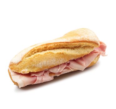 sandwich with ham on white background