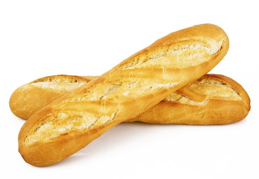 otiginal french baguette on white background