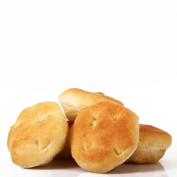 fresh flatbread on white background