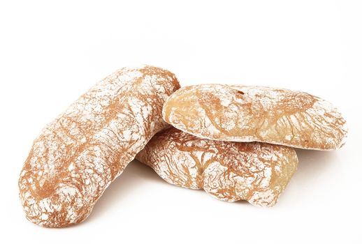 fresh bread on white background