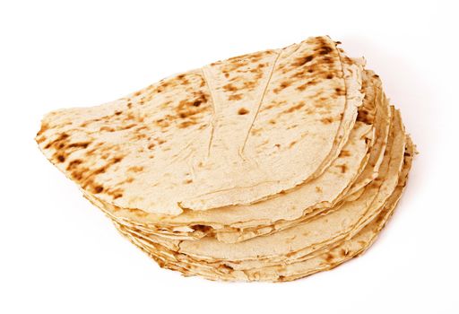 fresh bread on white background