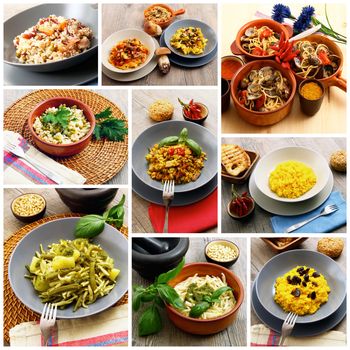 collage of original italian pasta