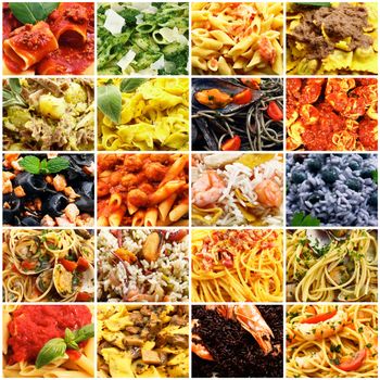 collage of original italian pasta