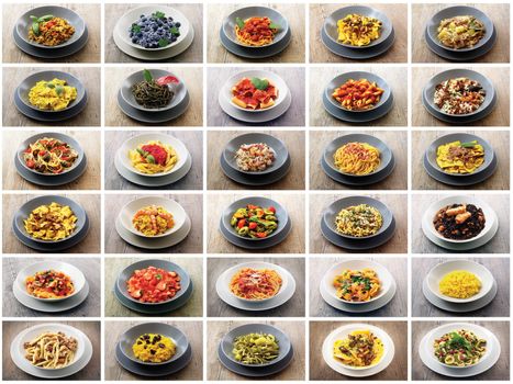 collage of original italian pasta