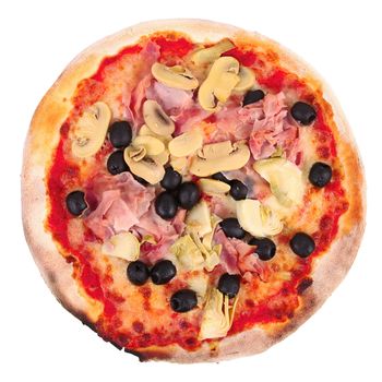 very italian pizza on white background