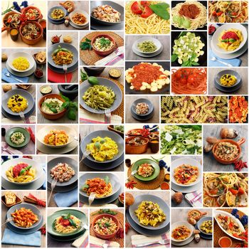 collage of original italian pasta