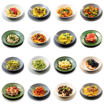 collage of original italian pasta
