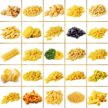 collage of original italian pasta