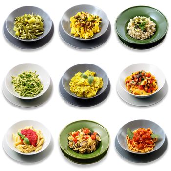 collage of original italian pasta