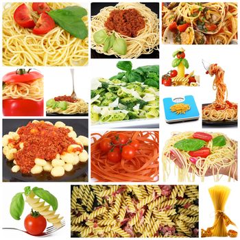 collage of original italian pasta