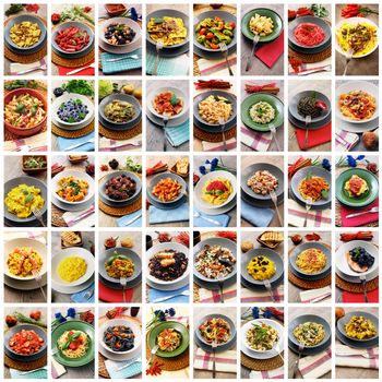 collage of original italian pasta