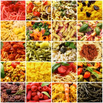 collage of original italian pasta