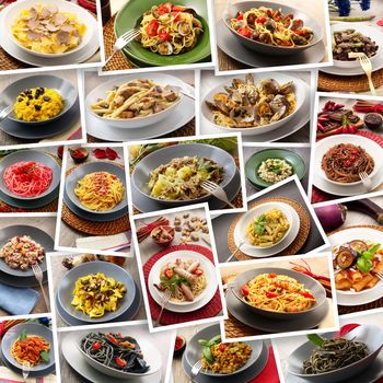 collage of original italian pasta