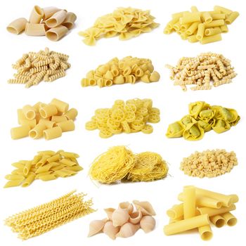 collage of original italian pasta