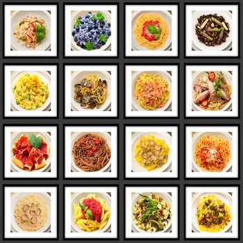 collage of original italian pasta