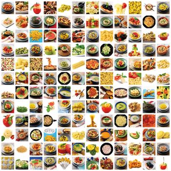 collage of original italian pasta