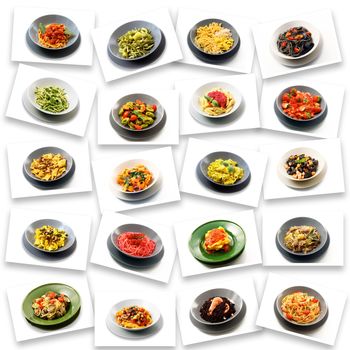 collage of original italian pasta