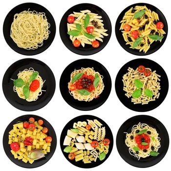 collage of original italian pasta